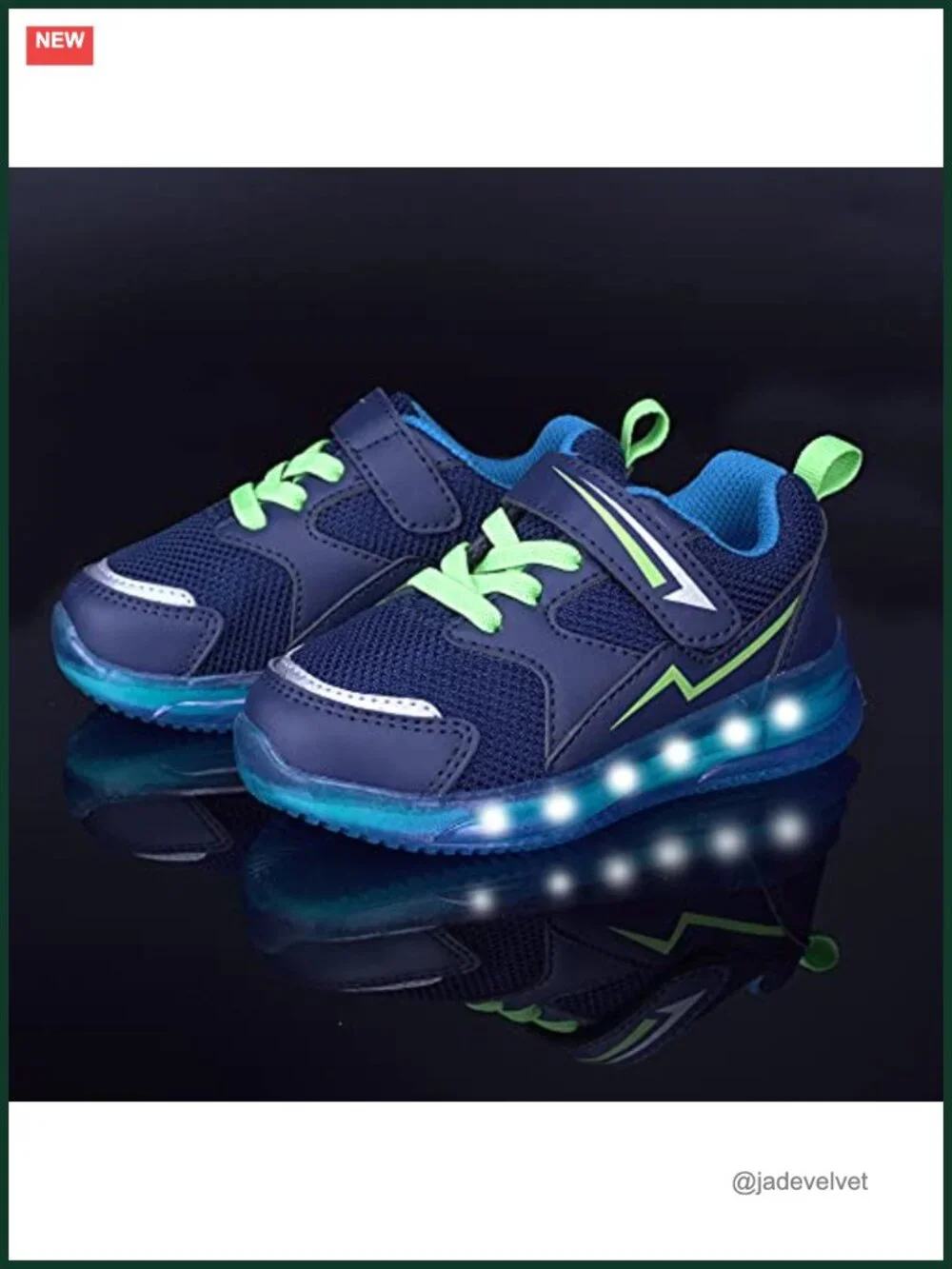 Toddler Light Up LED Sneakers Breathable Mesh Hook & Loop Closure Boys Girls